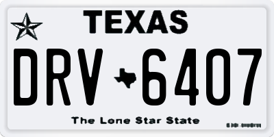 TX license plate DRV6407