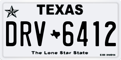 TX license plate DRV6412