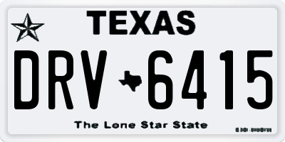 TX license plate DRV6415