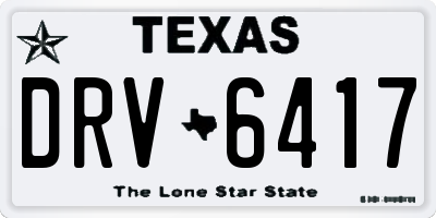 TX license plate DRV6417