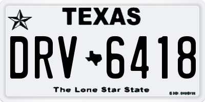 TX license plate DRV6418