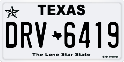 TX license plate DRV6419