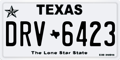 TX license plate DRV6423