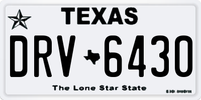 TX license plate DRV6430