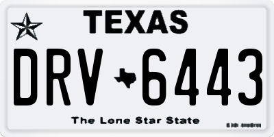 TX license plate DRV6443