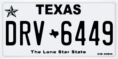 TX license plate DRV6449