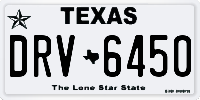 TX license plate DRV6450