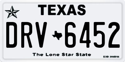 TX license plate DRV6452