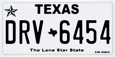TX license plate DRV6454