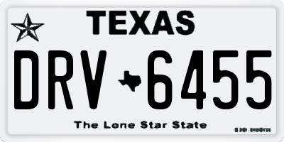 TX license plate DRV6455