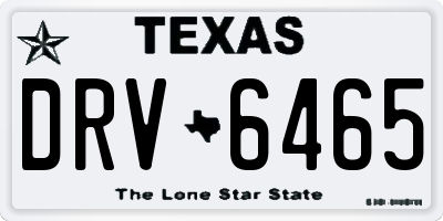 TX license plate DRV6465