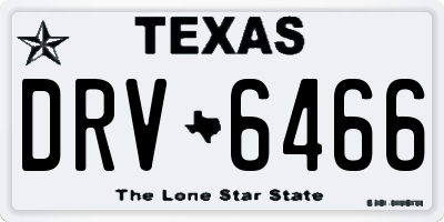 TX license plate DRV6466