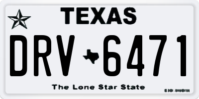 TX license plate DRV6471