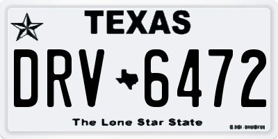 TX license plate DRV6472