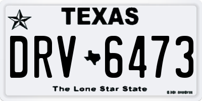 TX license plate DRV6473