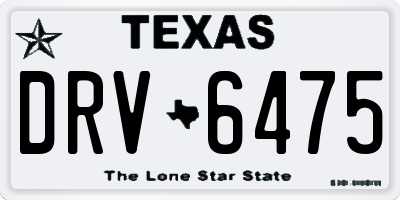 TX license plate DRV6475