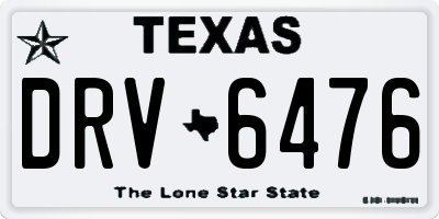 TX license plate DRV6476