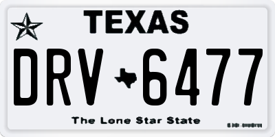 TX license plate DRV6477