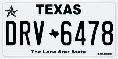 TX license plate DRV6478