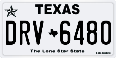 TX license plate DRV6480