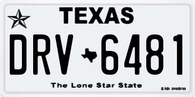 TX license plate DRV6481