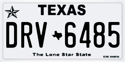 TX license plate DRV6485