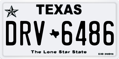 TX license plate DRV6486