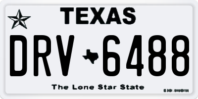 TX license plate DRV6488