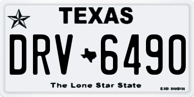 TX license plate DRV6490