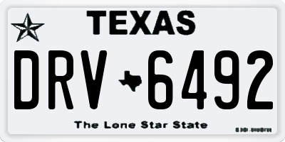 TX license plate DRV6492