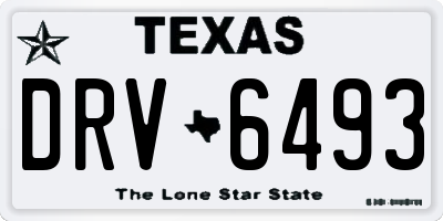 TX license plate DRV6493