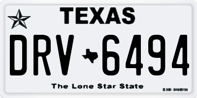 TX license plate DRV6494