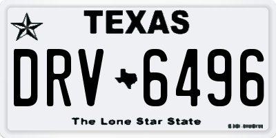 TX license plate DRV6496