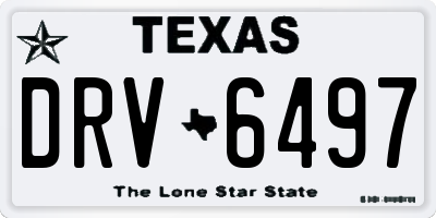 TX license plate DRV6497