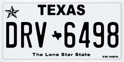 TX license plate DRV6498