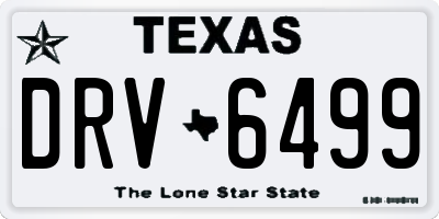 TX license plate DRV6499