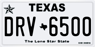 TX license plate DRV6500