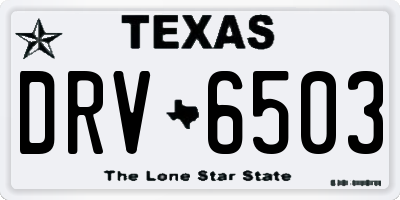 TX license plate DRV6503