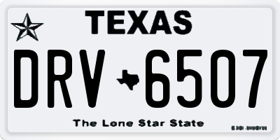 TX license plate DRV6507