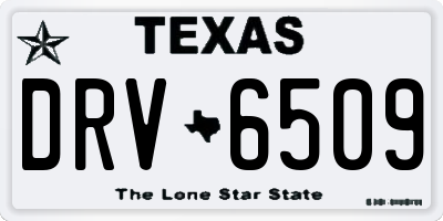 TX license plate DRV6509