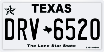 TX license plate DRV6520