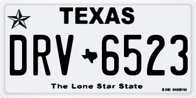 TX license plate DRV6523