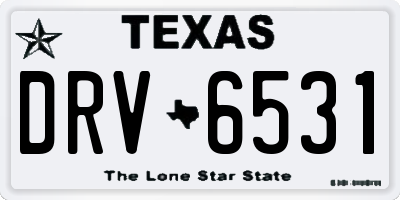 TX license plate DRV6531