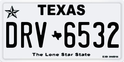 TX license plate DRV6532