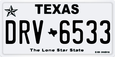 TX license plate DRV6533