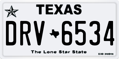 TX license plate DRV6534