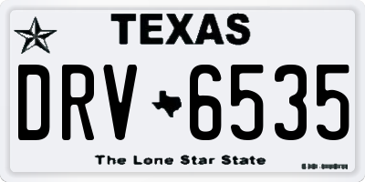 TX license plate DRV6535