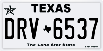 TX license plate DRV6537