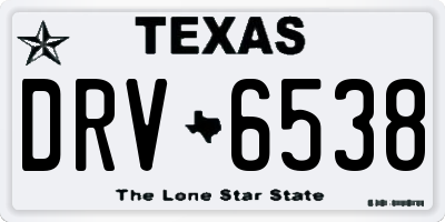 TX license plate DRV6538