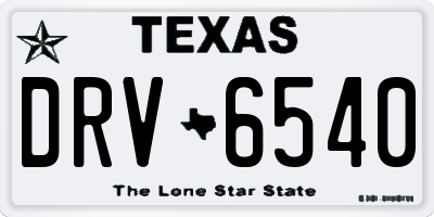 TX license plate DRV6540